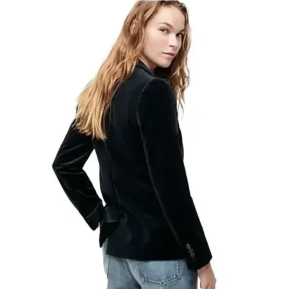 J Crew Parke Black Velvet Blazer Size 8T - Picture 2 of 16